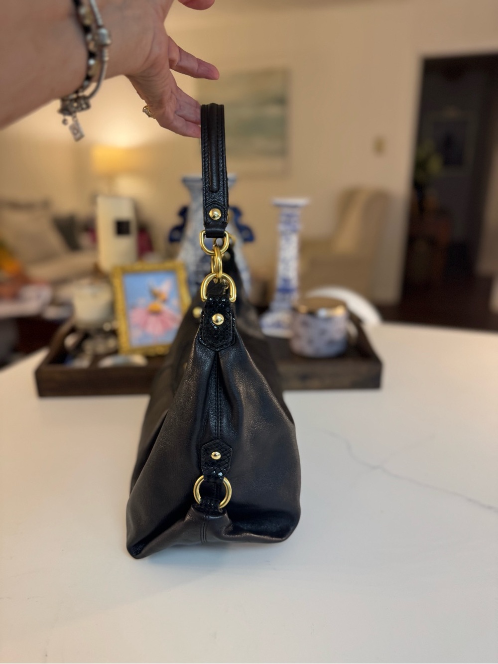 🖤 COACH Y2K ASHLEY BLACK LEATHER SHOULDER BAG! - Picture 3 of 11